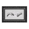 Mosaic Inspired by Michelangelo's The Creation of Adam in Black and White