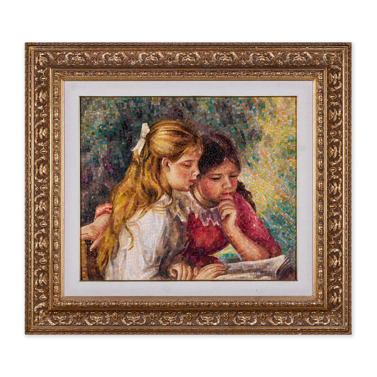 Mosaic of Two Girls Reading