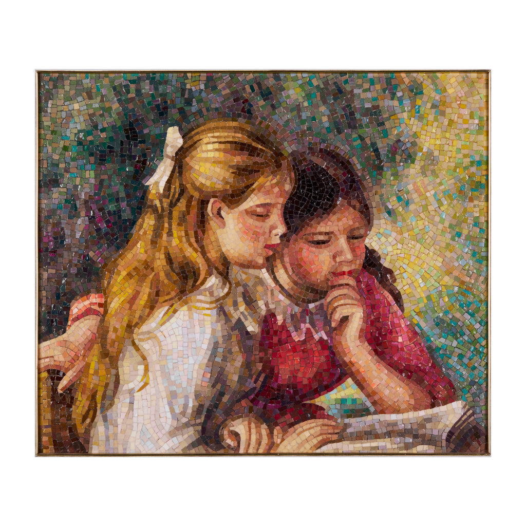 Mosaic of Two Girls Reading