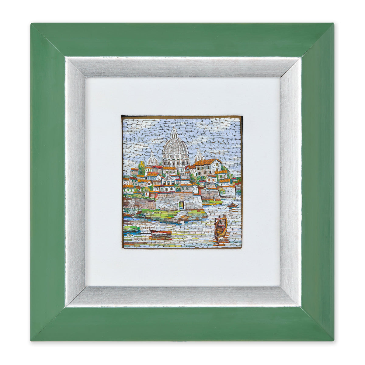 Mosaic of the Tiber River with St. Peter’s Dome