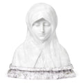 Bust in Alabaster and Marble inspired by Nicolò Barabino's Madonna of the Olive Tree