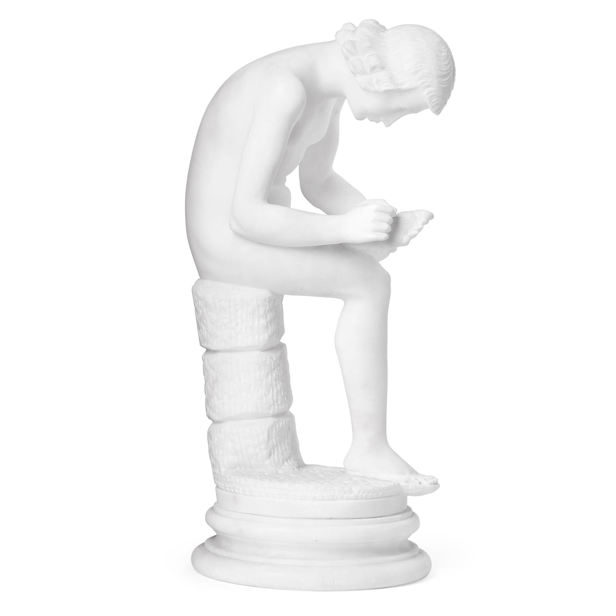 Sculpture in Alabaster inspired by the Spinario